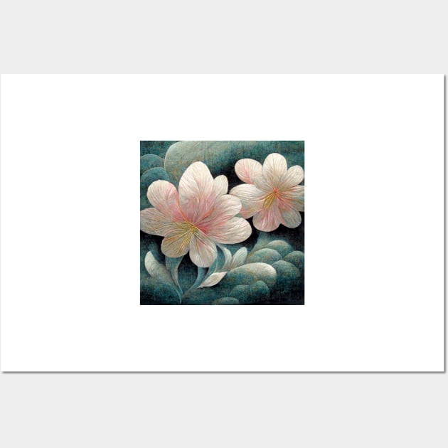 Traditional Japanese Flowers Painting Canvas #1 Wall Art by AntielARt